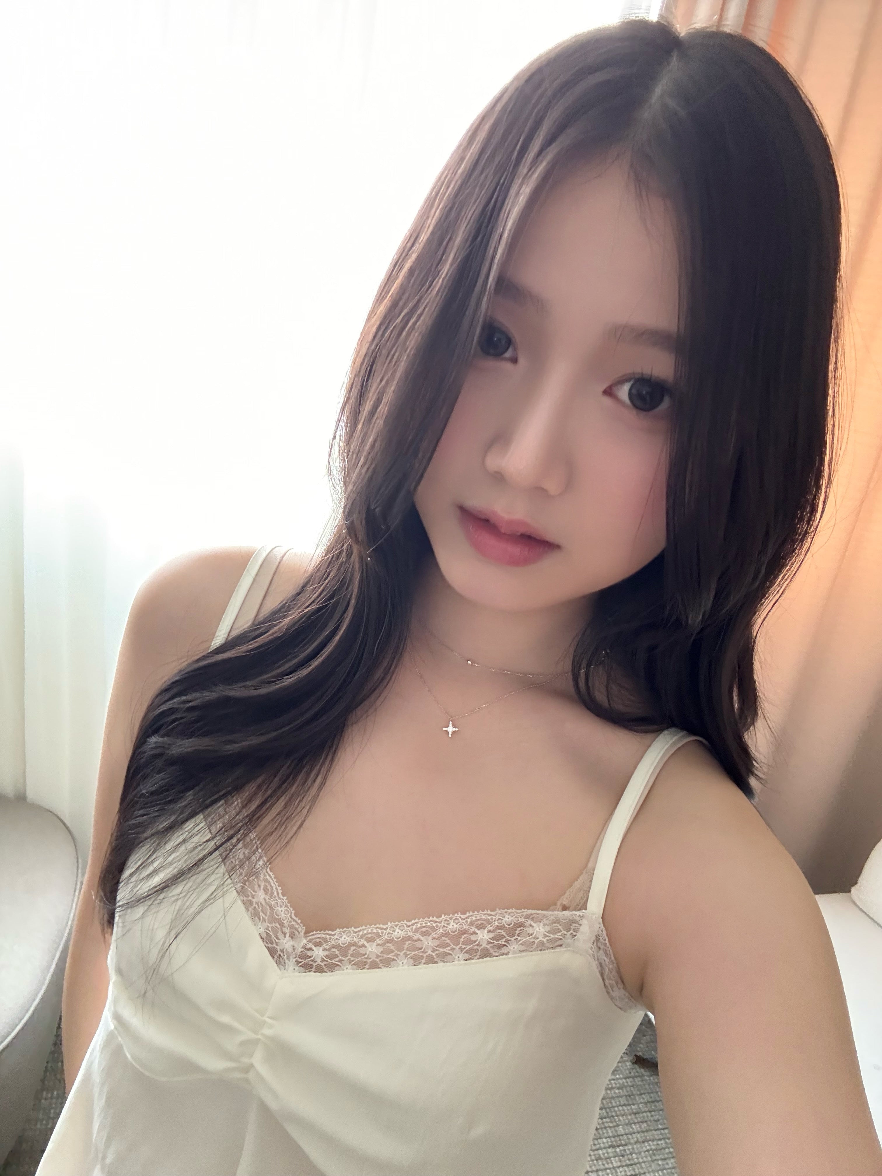 氣質溫柔lace背心長裙set | Pure White Lace Satin Two-piece Set