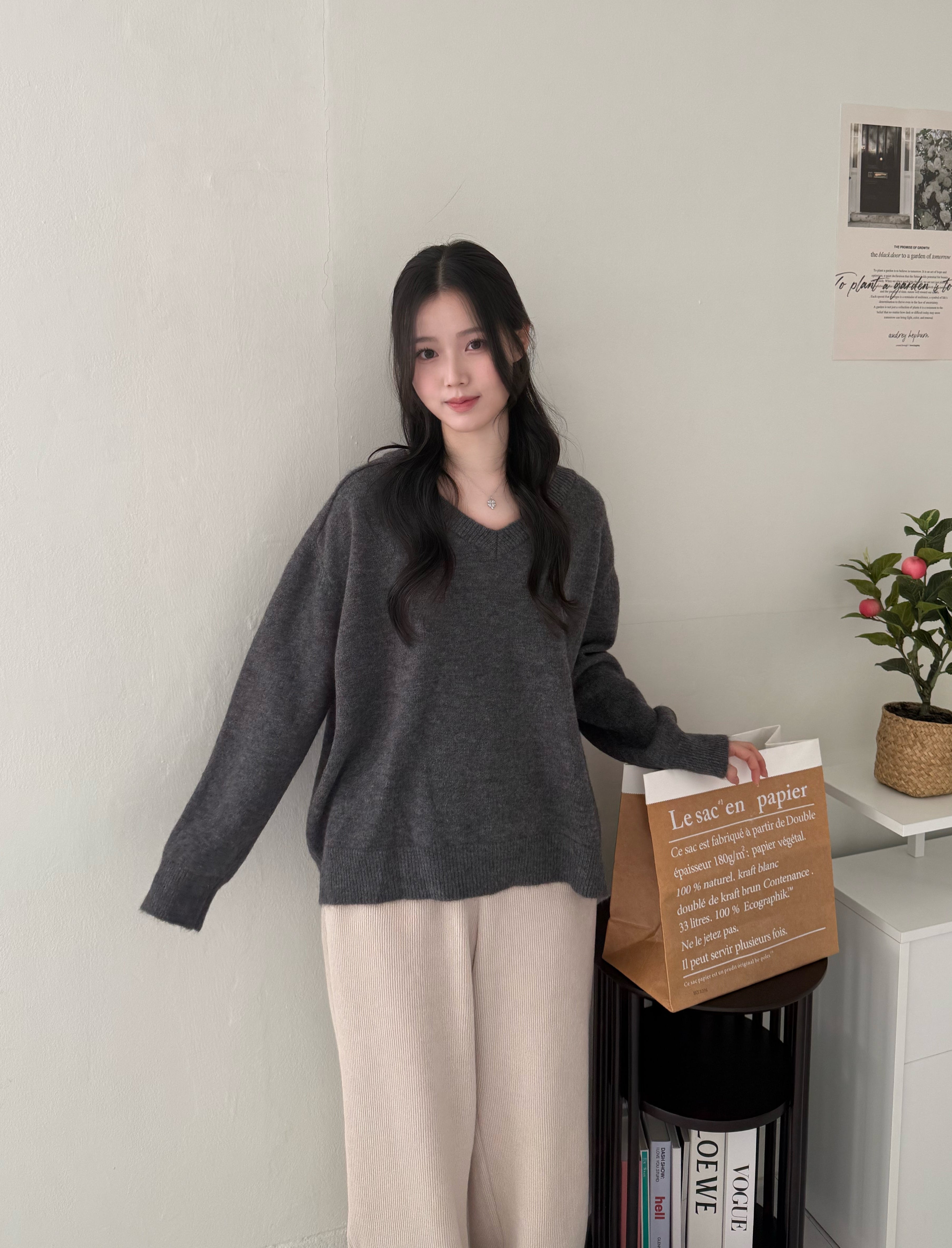 V 領針織上衣 Soft-Touch Essential V-Neck Knit