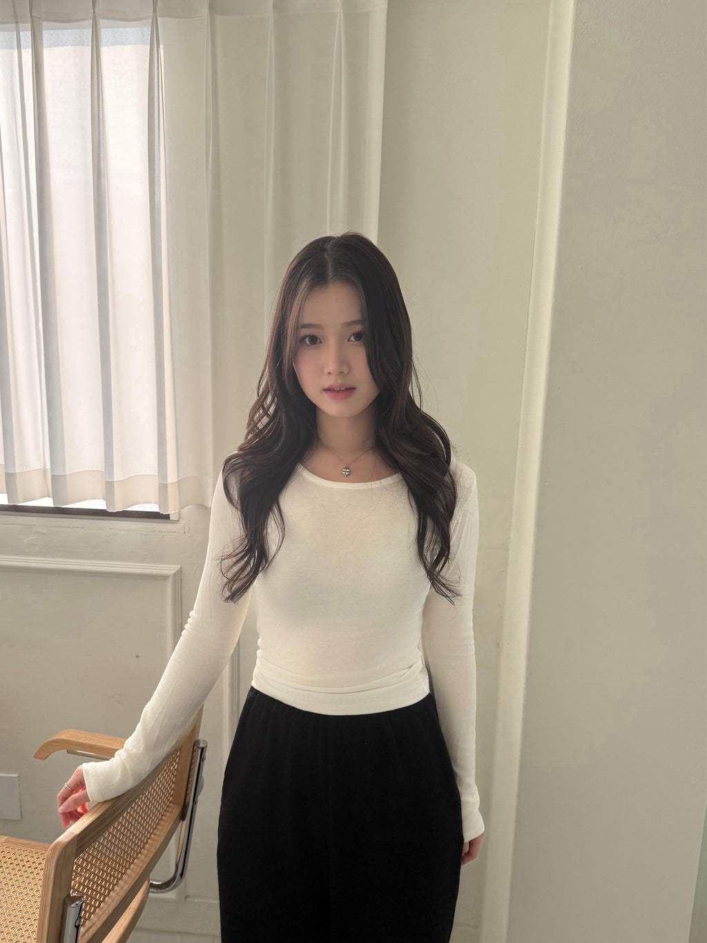 小U領修身舒適打底長袖 Half-U Neck Slim Top