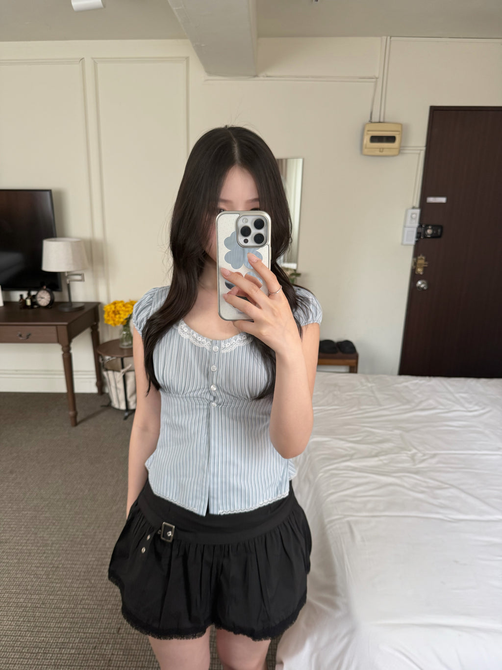 皮帶蛋糕短裙 | Belted Tiered Skirt Set