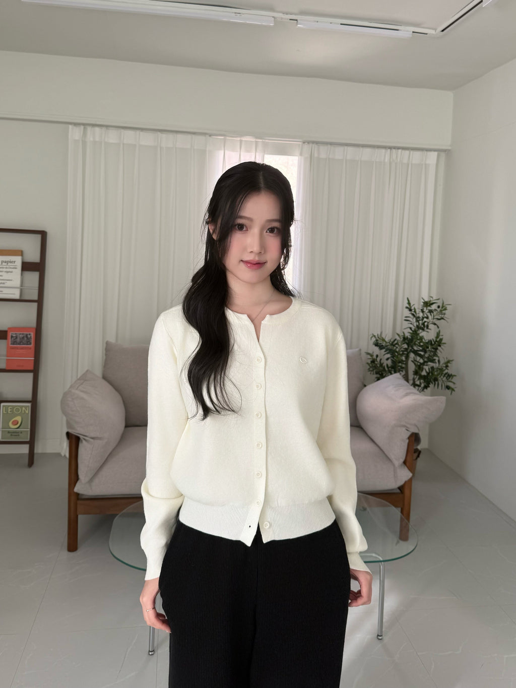 小 Logo 圓領針織上衣 Signet Daily Knit Cardigan