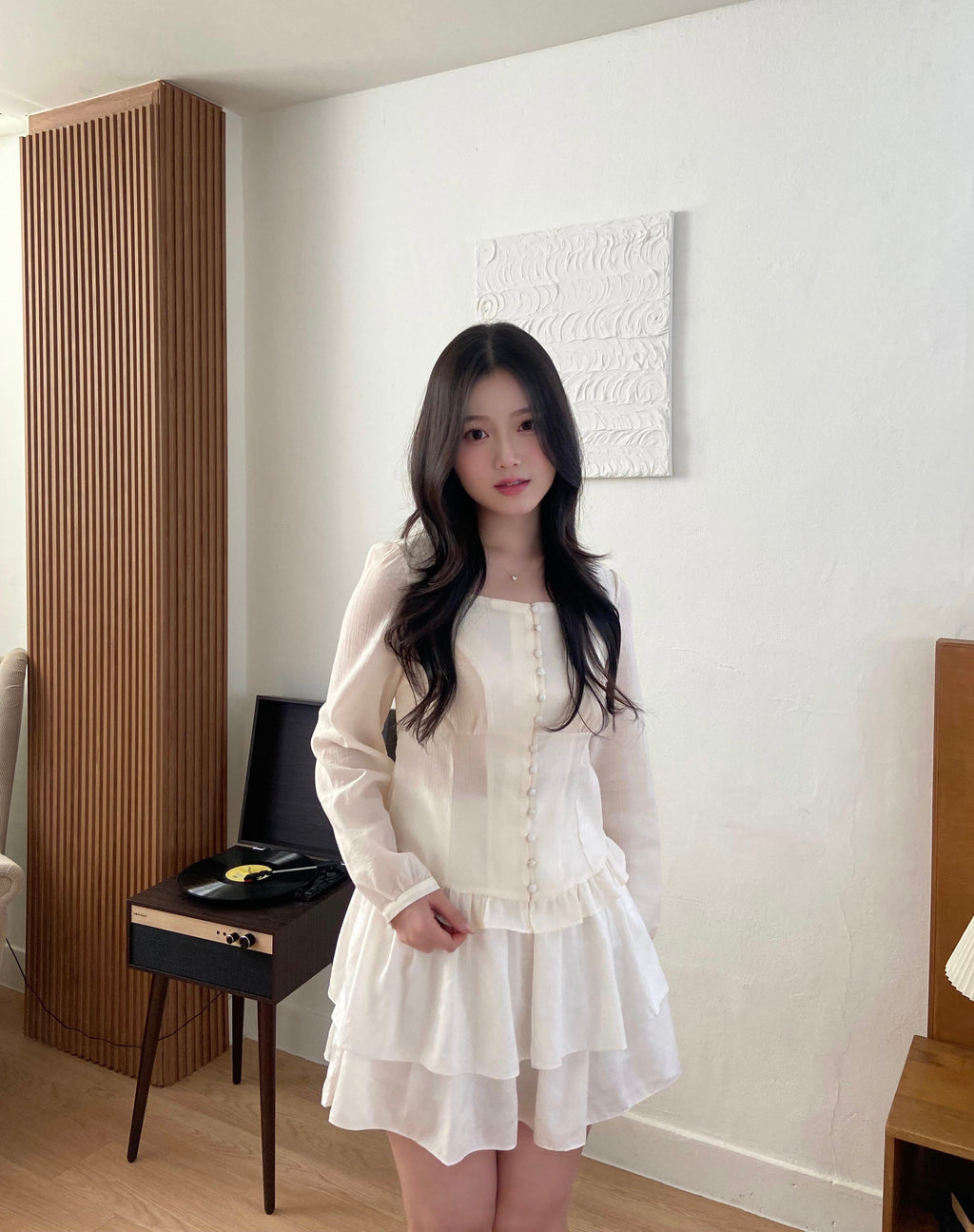 氣質層次感雪紡蛋糕裙 Creamy Layered Ruffle Skirt