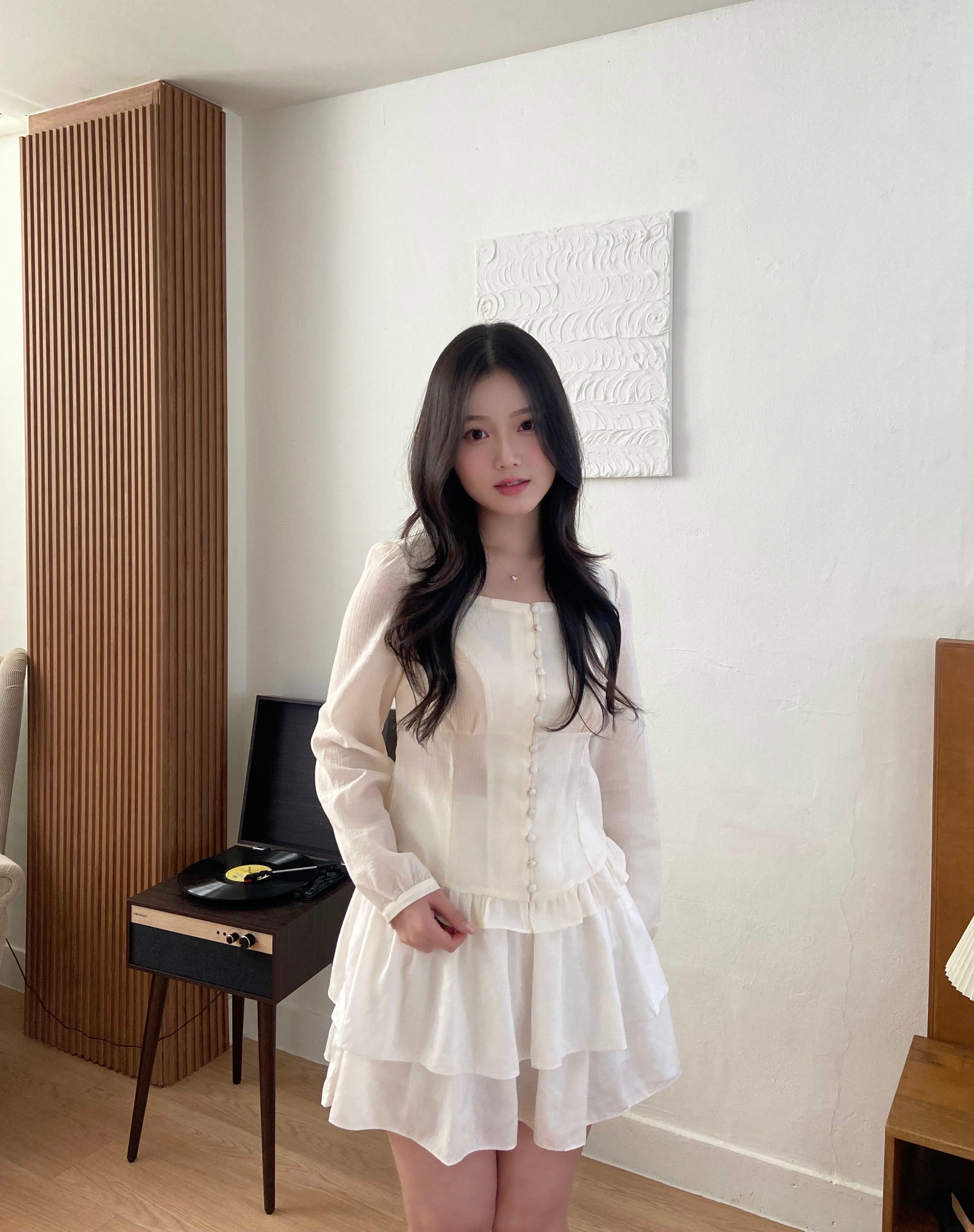 氣質層次感雪紡蛋糕裙 Creamy Layered Ruffle Skirt