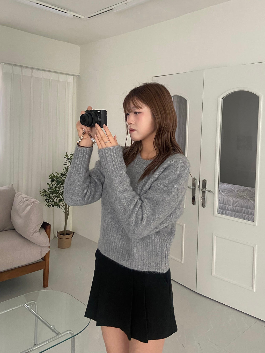 韓系百褶裙褲 Woolen Pleated Skirt-Pants