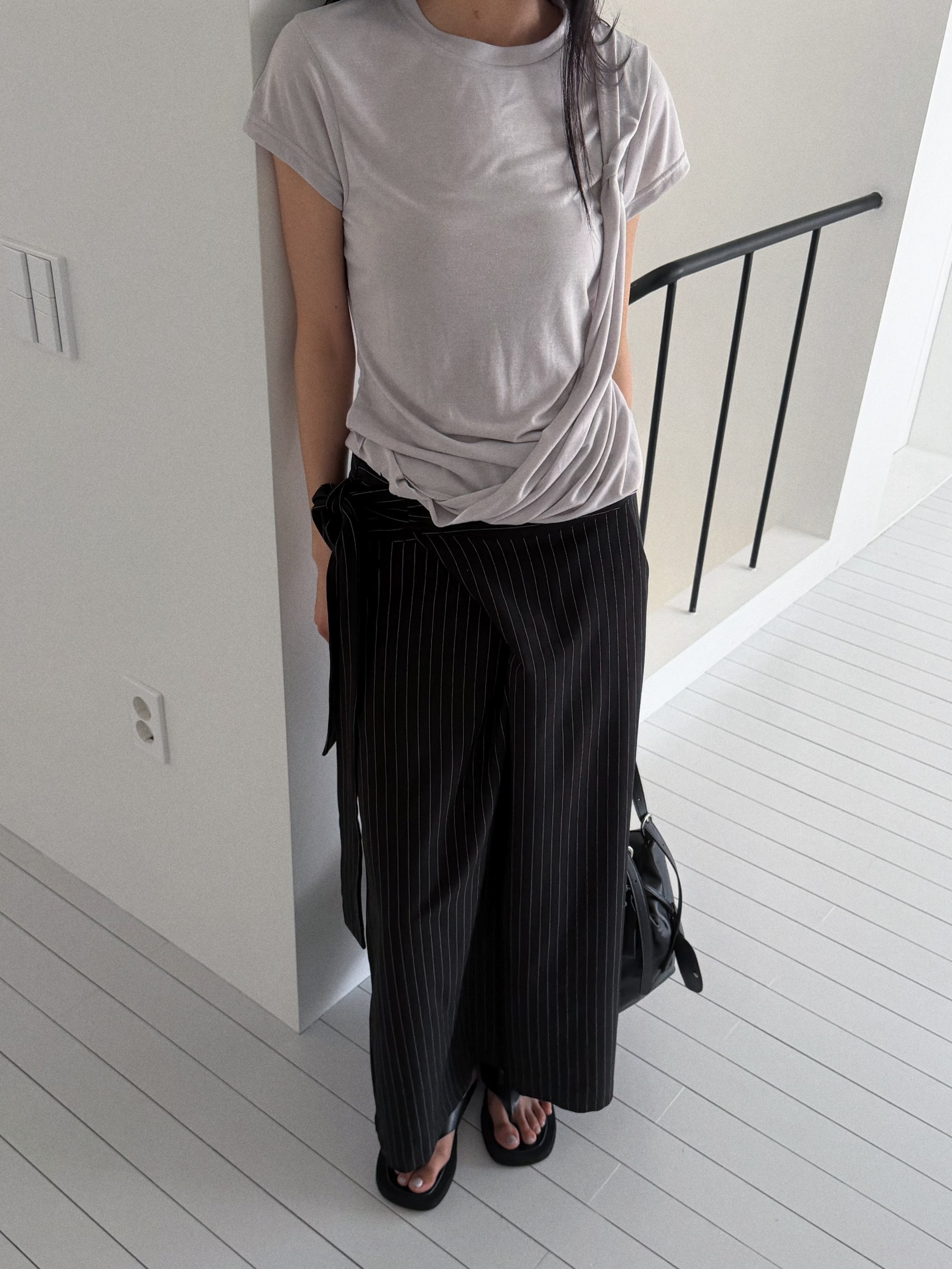 Layered Wrap Top | 慵懶交疊短袖Top⊹ ࣪ ˖