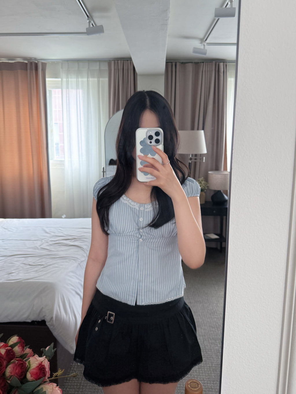 皮帶蛋糕短裙 | Belted Tiered Skirt Set