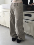 Balloon Wide Cut Cargo Pants ｜復古低腰工裝寬褲
