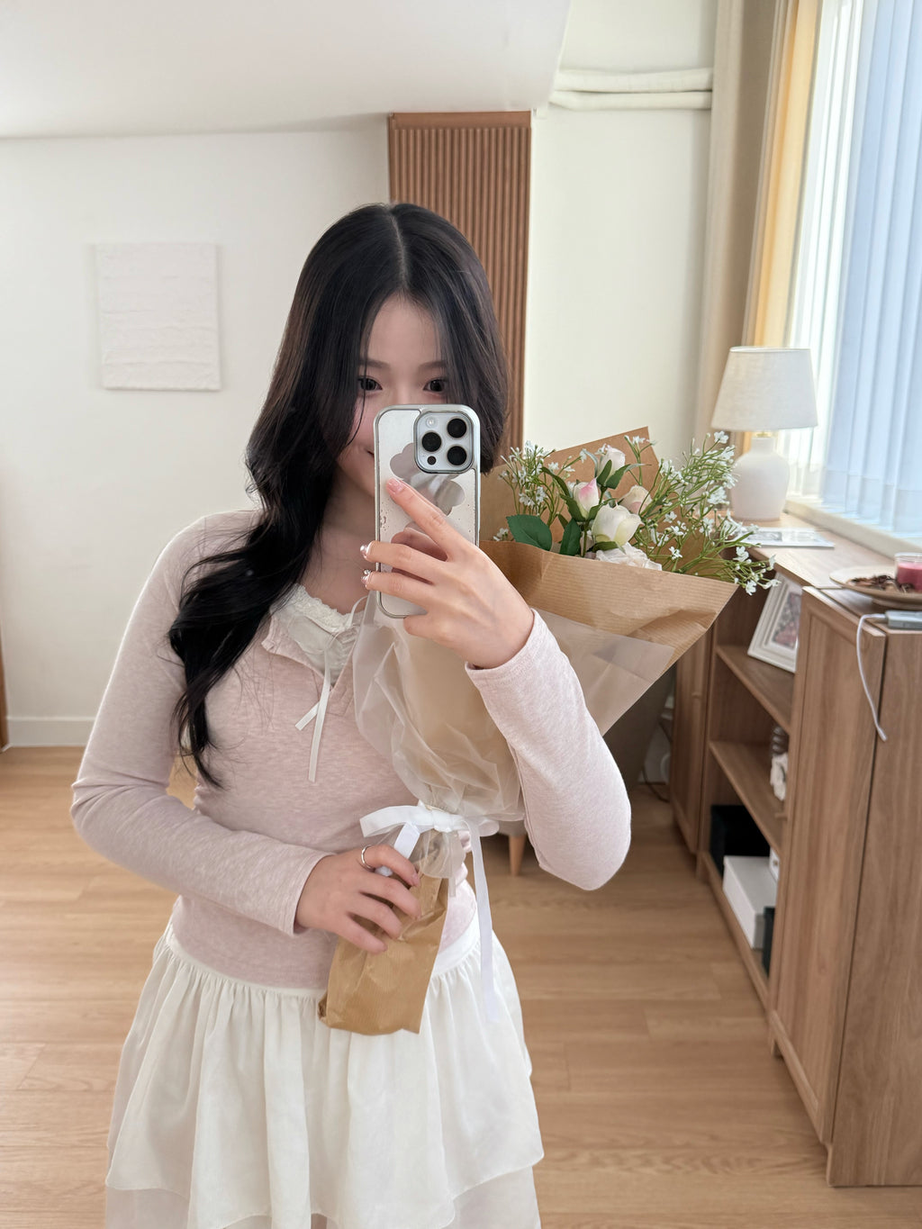 氣質層次感雪紡蛋糕裙 Creamy Layered Ruffle Skirt