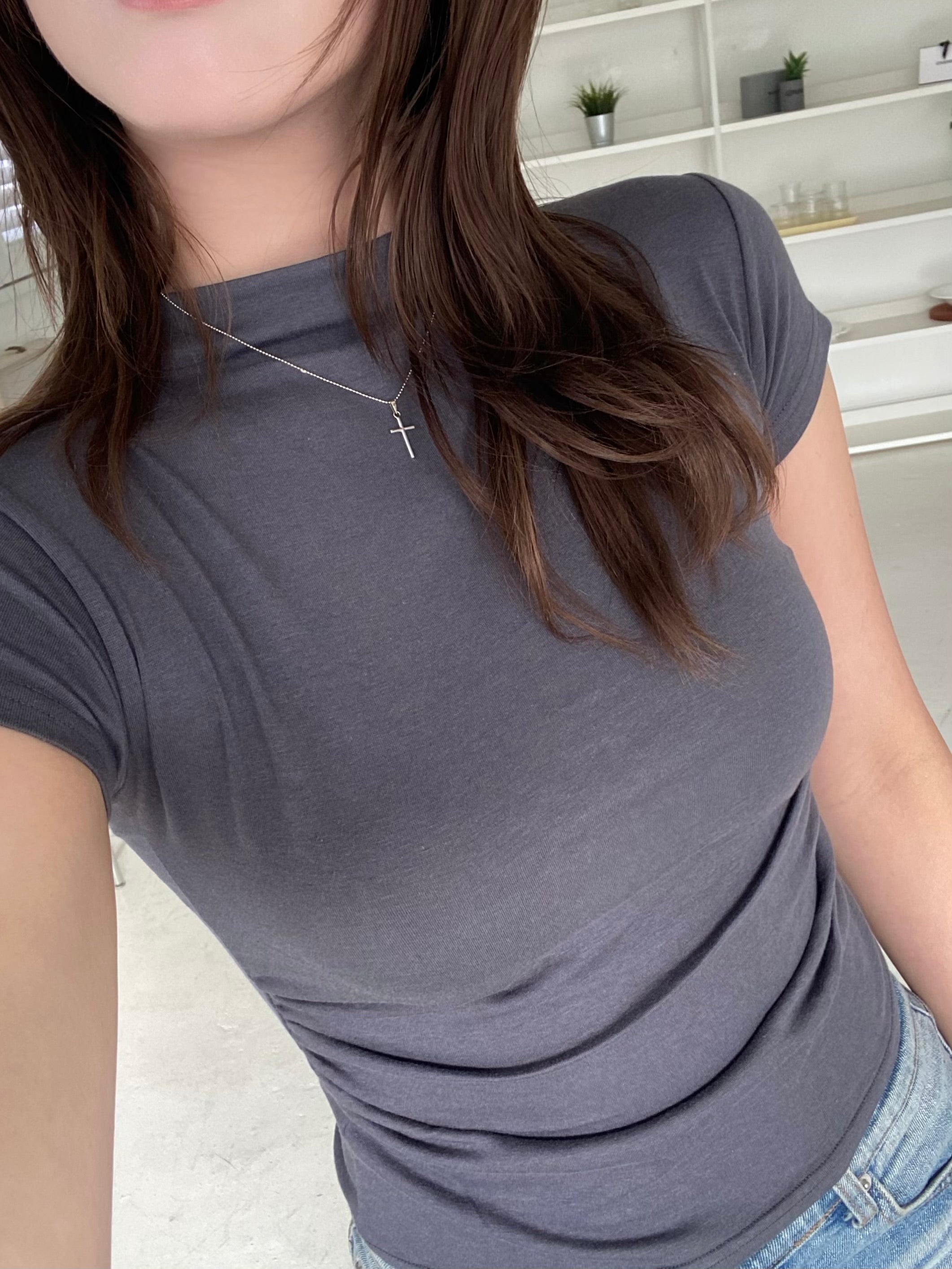韓系半高領修身top Slim Mock Neck Top