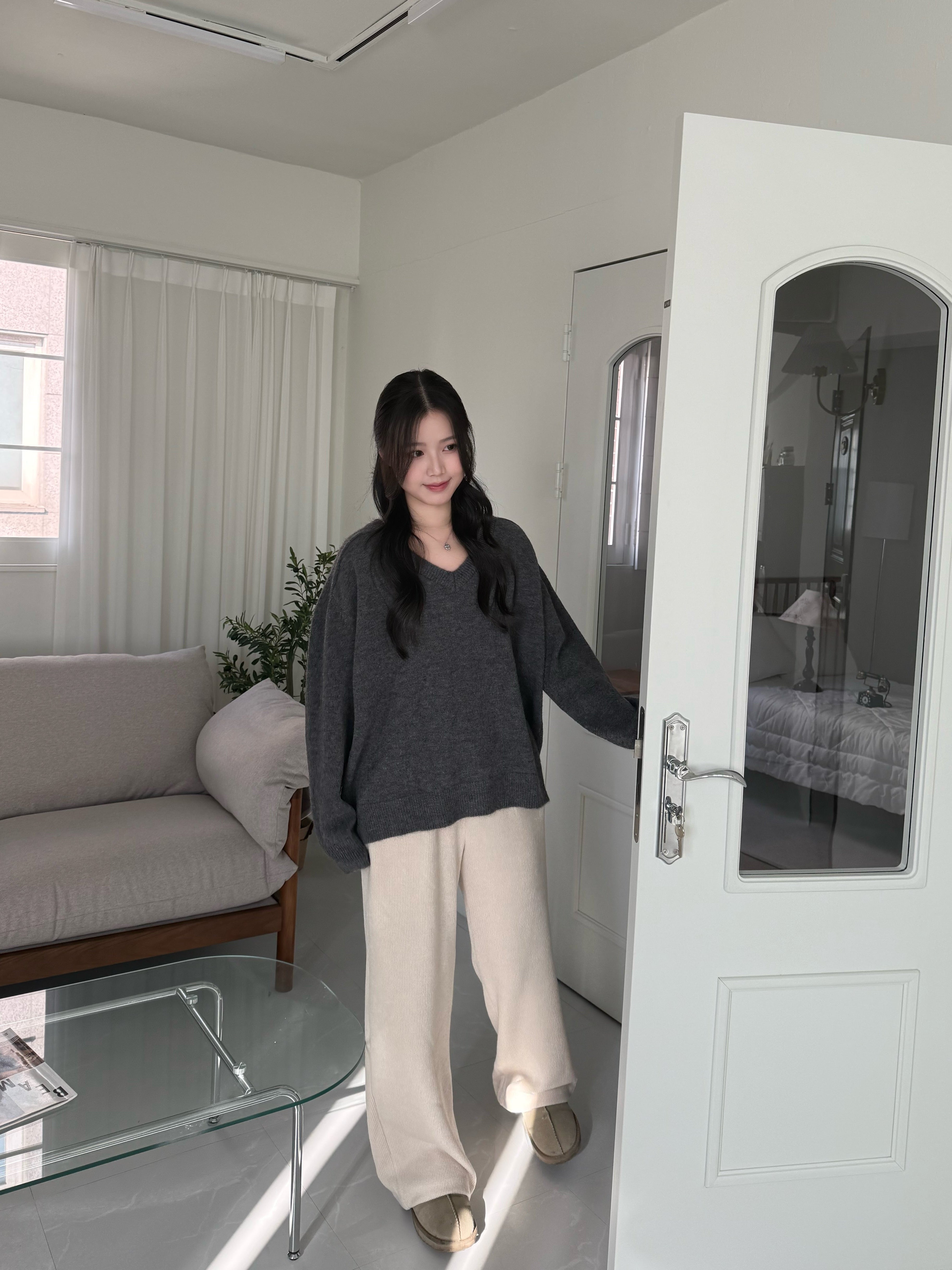 V 領針織上衣 Soft-Touch Essential V-Neck Knit