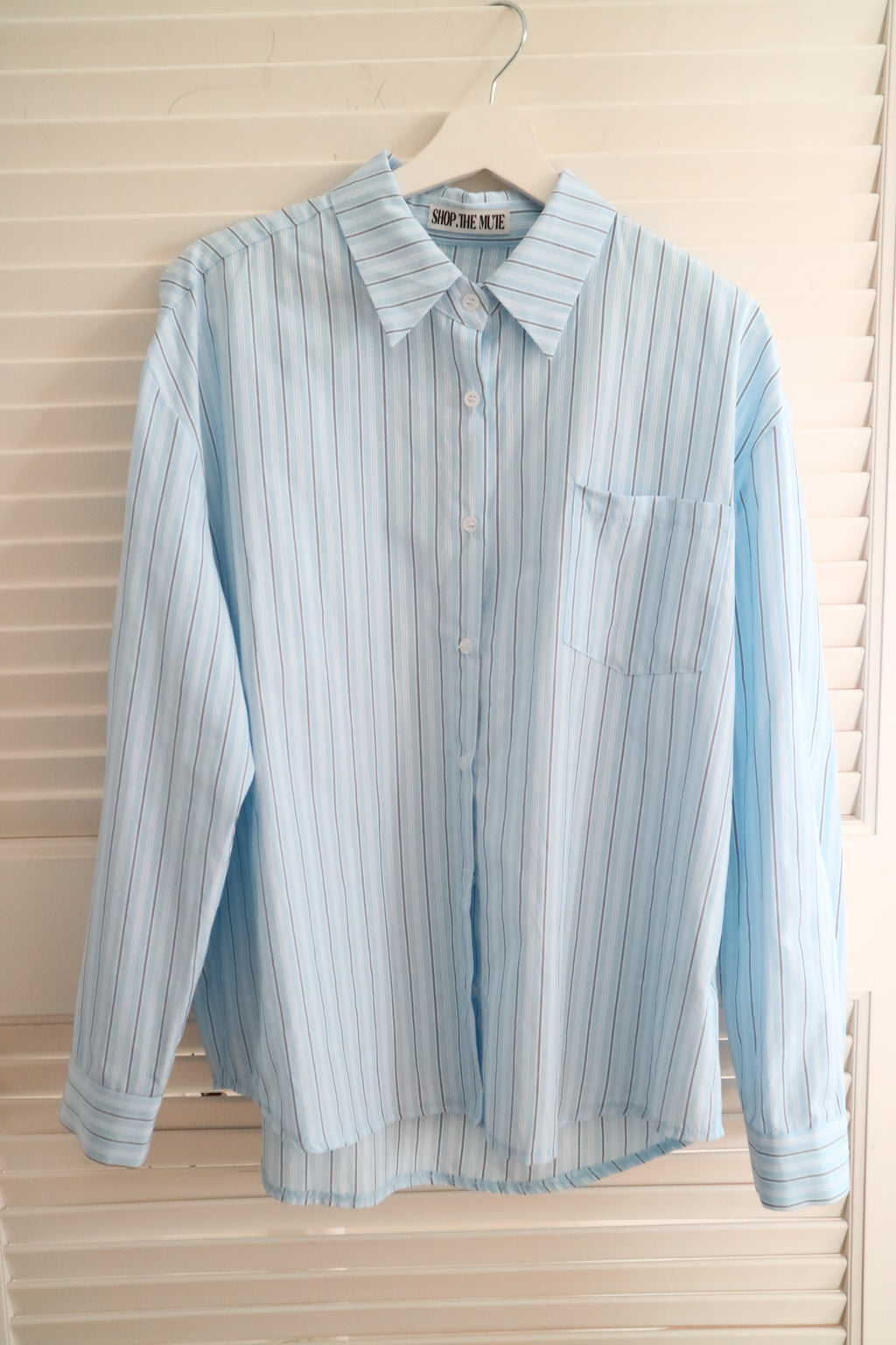 (兩色)隨性直間條寬鬆恤衫 Relaxed Fit Striped Shirt