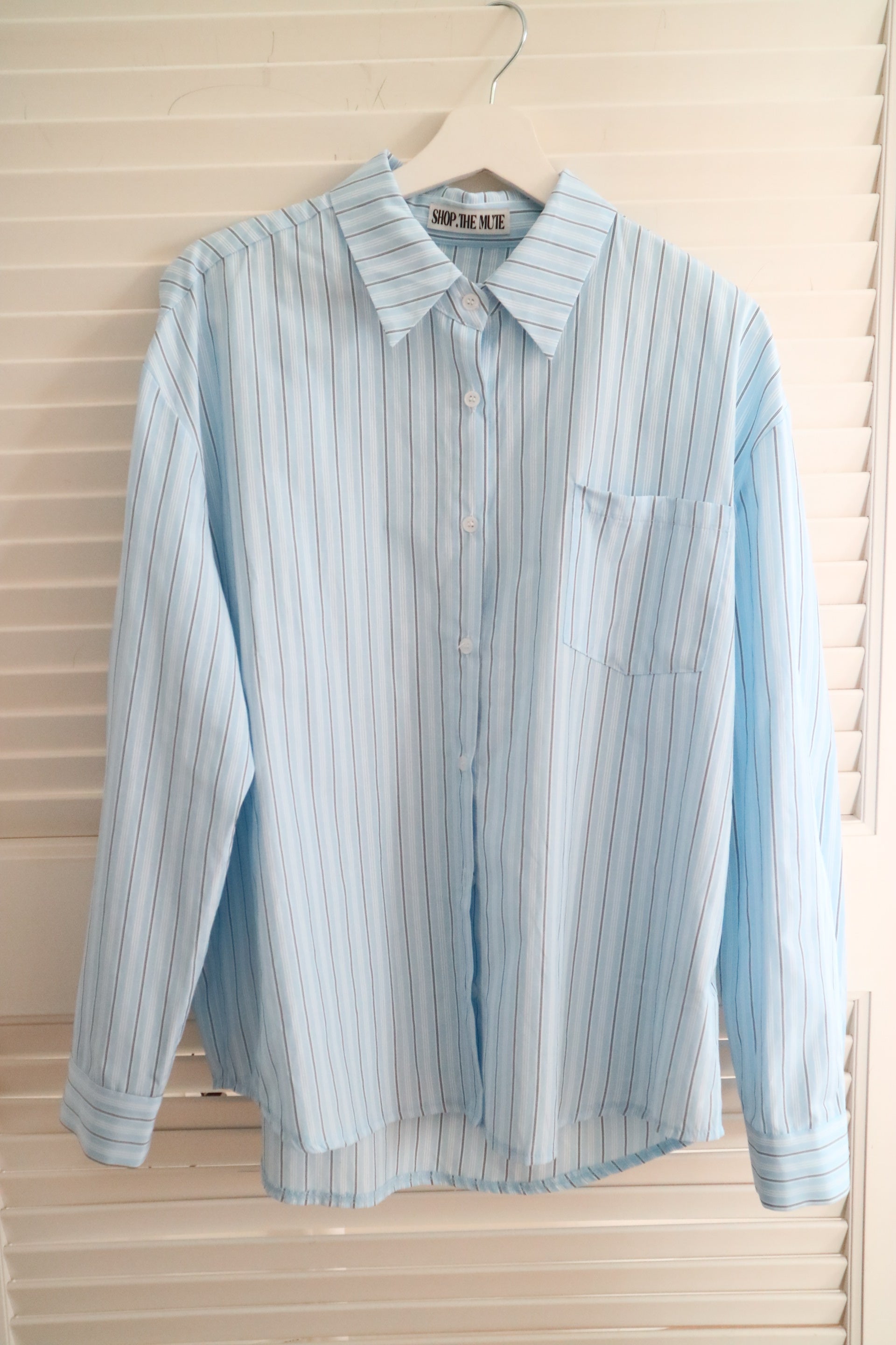 (兩色)隨性直間條寬鬆恤衫 Relaxed Fit Striped Shirt