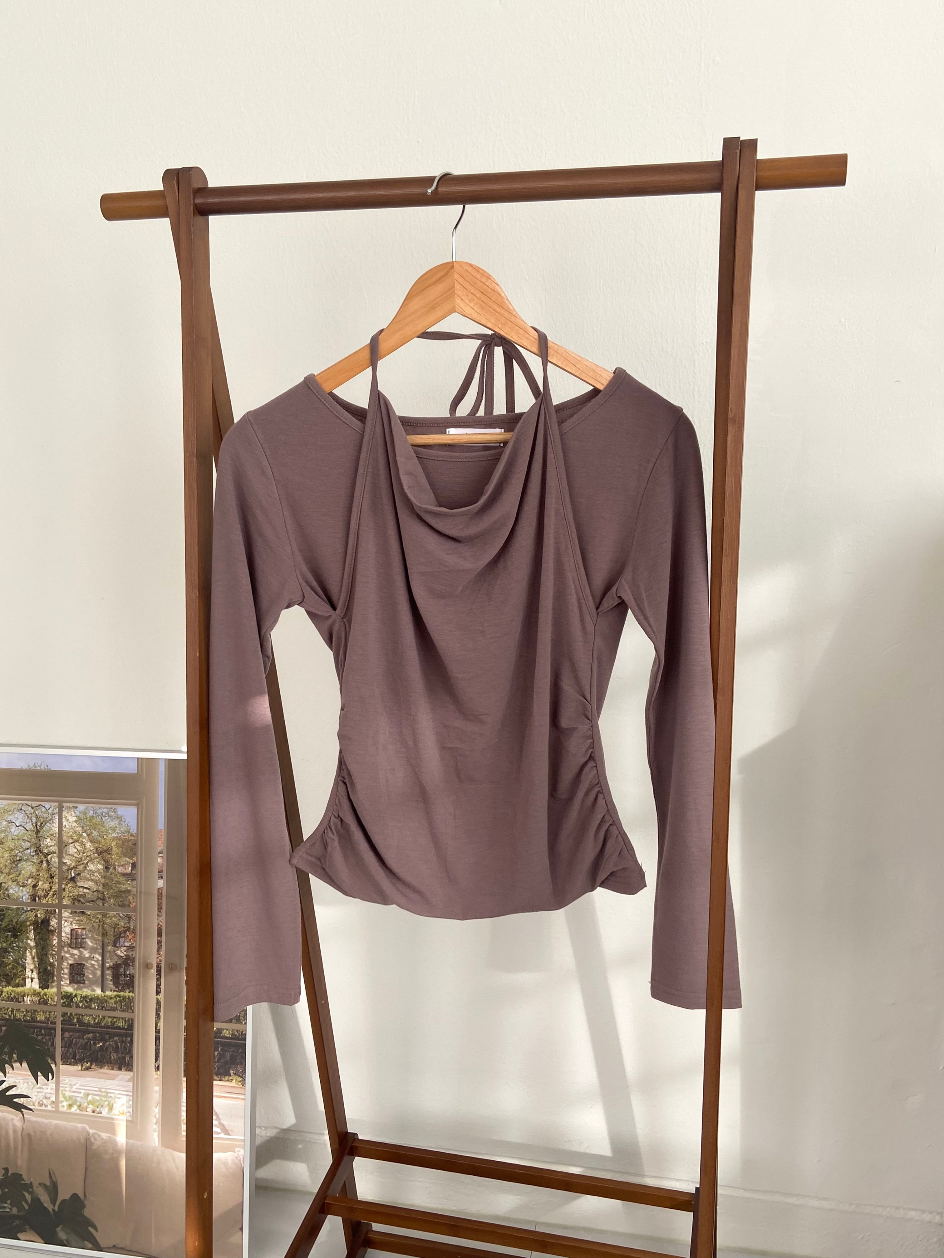 垂褶掛頸上衣 Muse Drape Halter Top