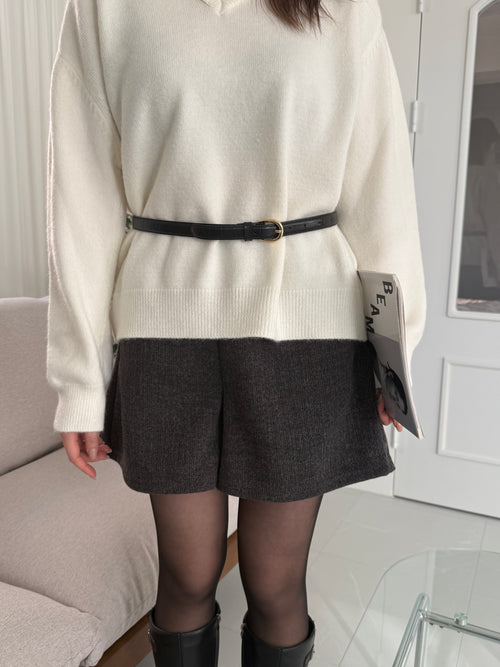 [超舒適]高腰針織短褲 Cozy Winter Knit Shorts