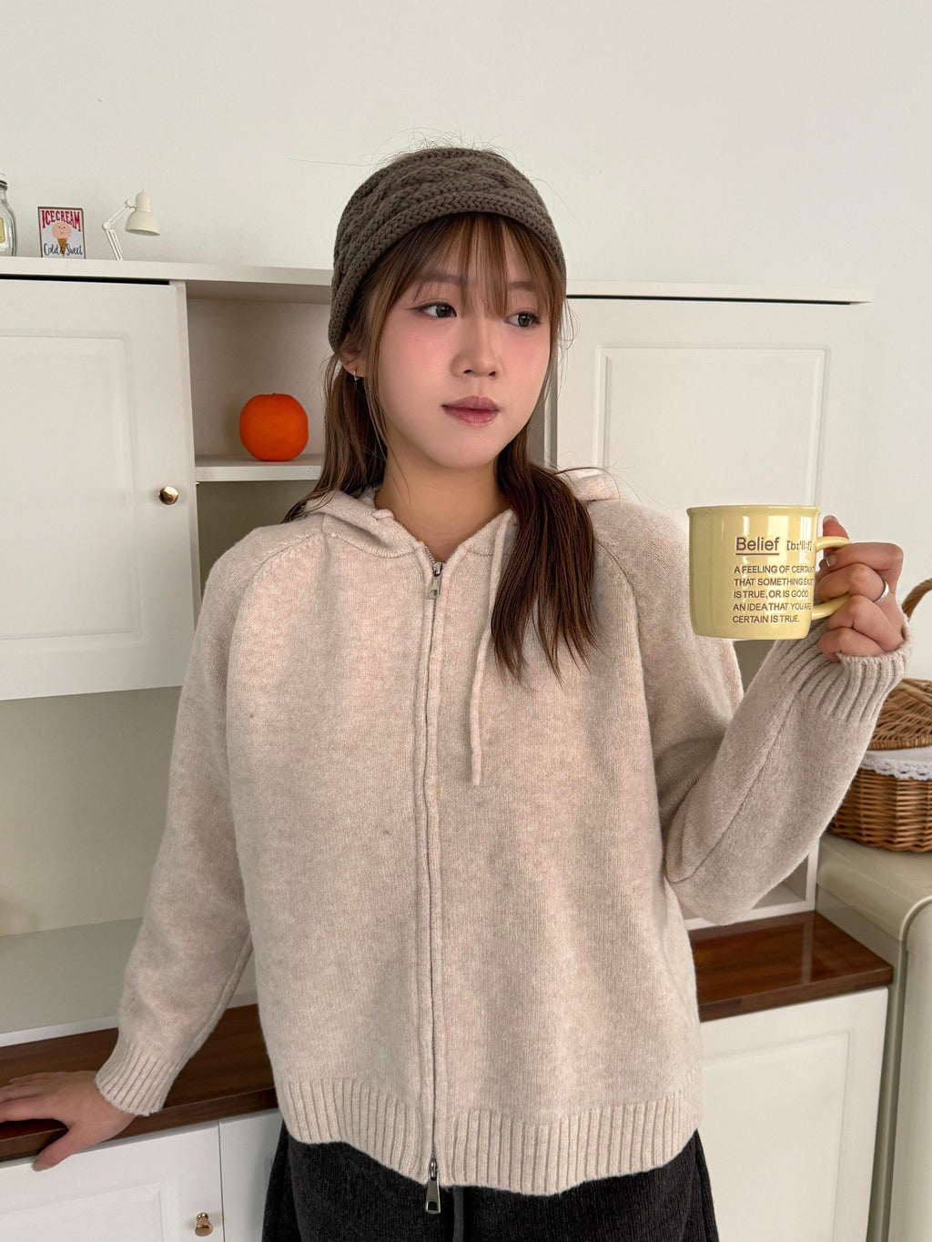 Two-way 雙向拉鏈針織外套 Two-Way Casual Zip Knit Cardigan