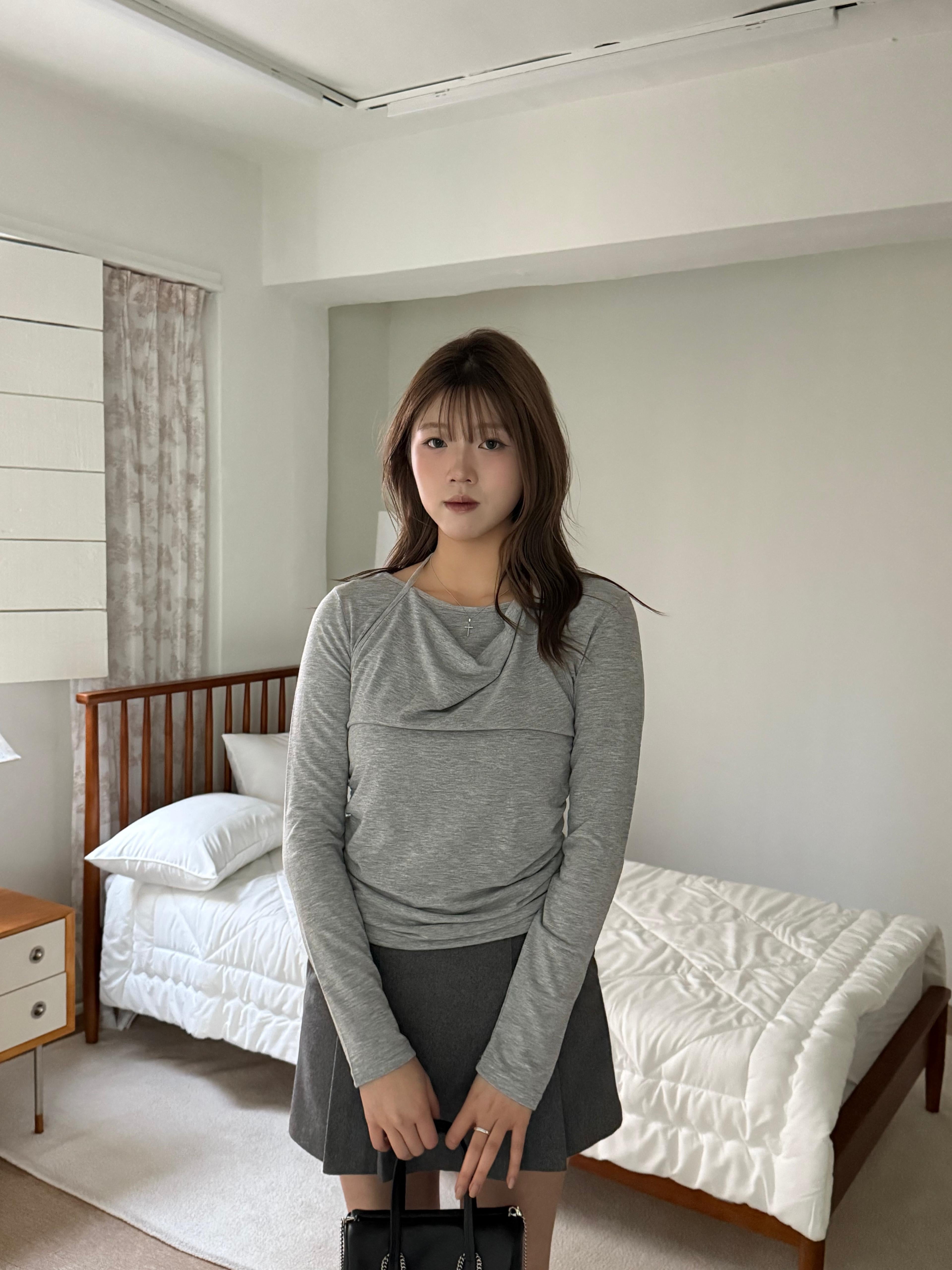 垂褶掛頸上衣 Muse Drape Halter Top