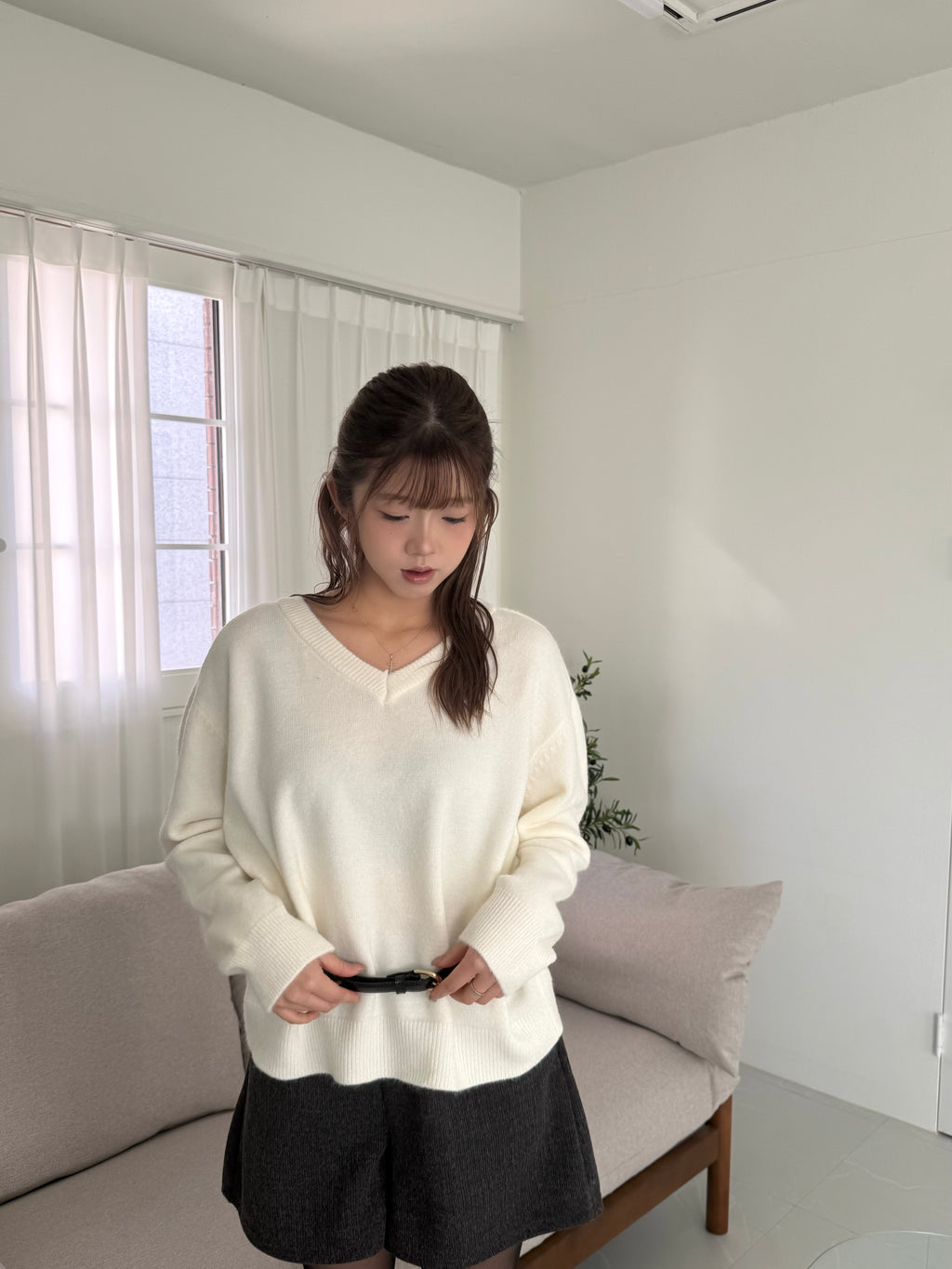 簡約細版皮帶（金扣）Minimal Slim Leather Belt (Gold Buckle)