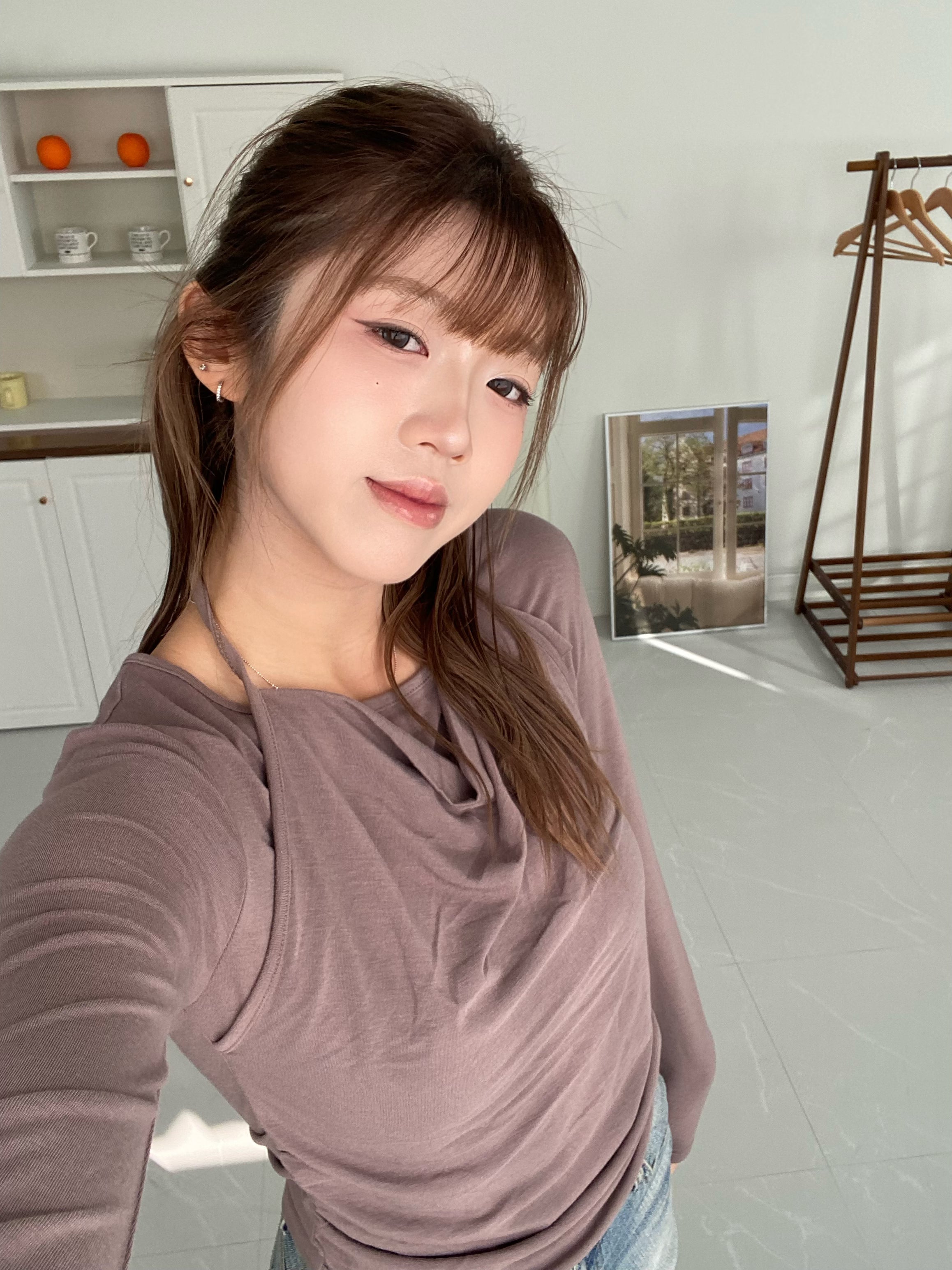 垂褶掛頸上衣 Muse Drape Halter Top