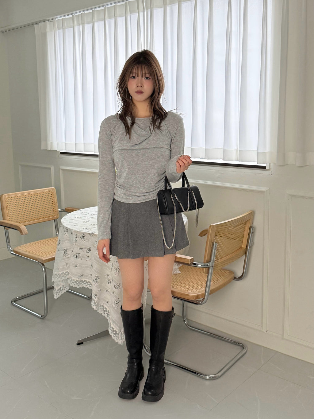 韓系百褶裙褲 Woolen Pleated Skirt-Pants