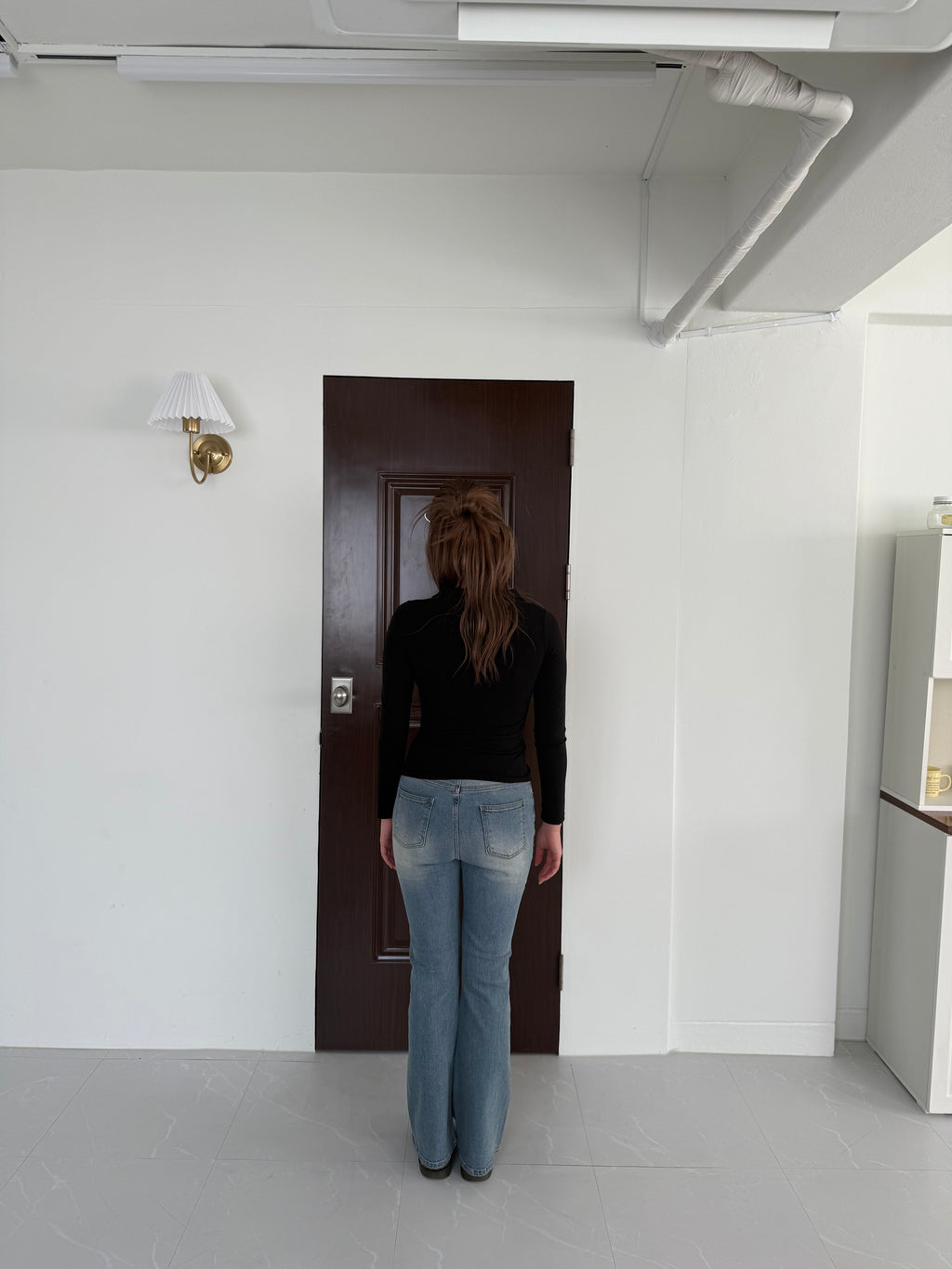 復古中淺藍微喇叭牛仔褲 Vintage Light Blue Mini Flared Jeans