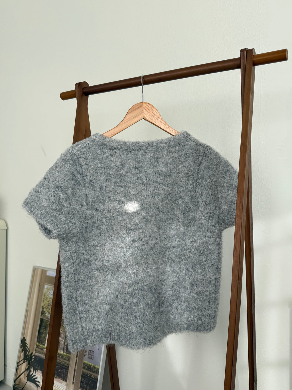 Clovery 波波綁帶針織短袖 Clovery Bobble Tie Knit Top