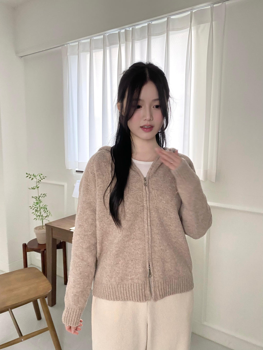 Two-way 雙向拉鏈針織外套 Two-Way Casual Zip Knit Cardigan