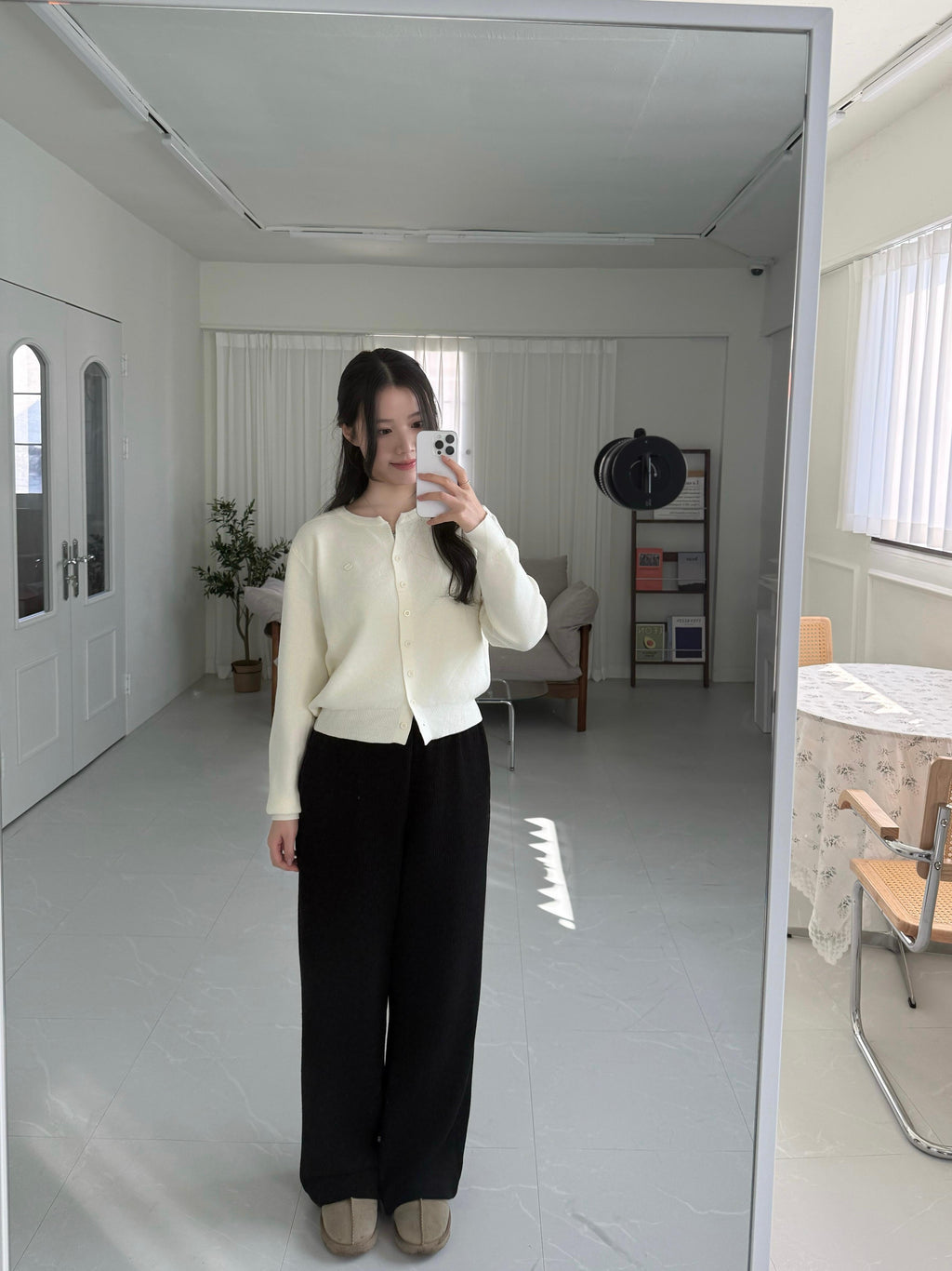 自然顯瘦直筒針織長褲	Natural Straight Knit Pants