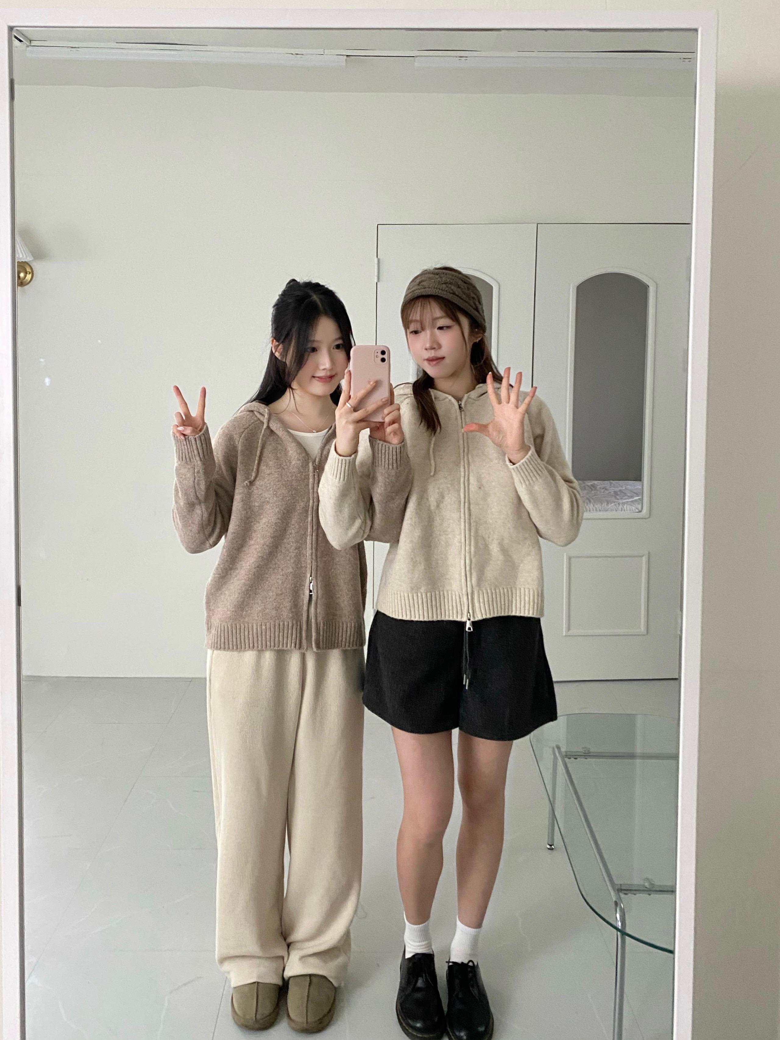 Two-way 雙向拉鏈針織外套 Two-Way Zip Knit Cardigan