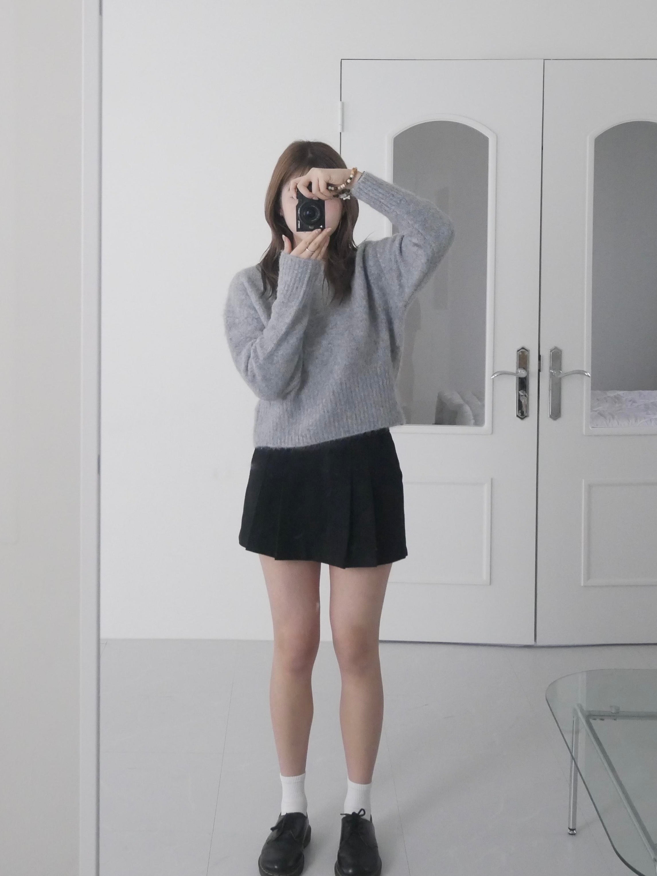 韓系百褶裙褲 Woolen Pleated Skirt-Pants